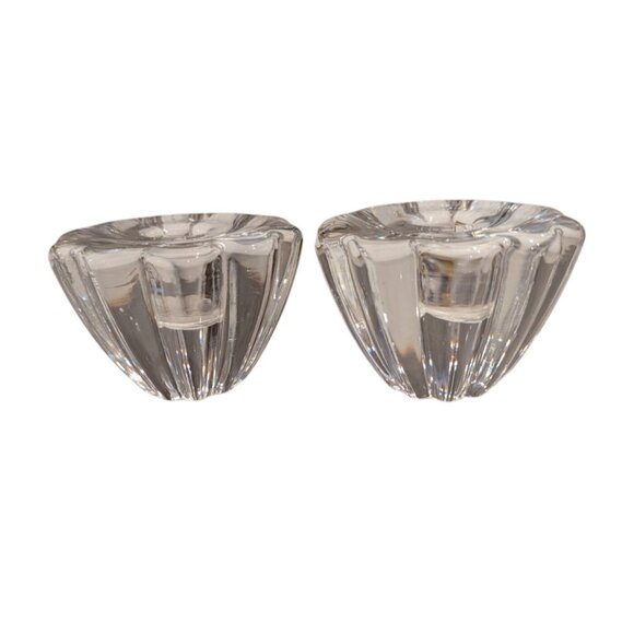 Orrefors Crystal Candle Holders Sven Palmqvist Vintage Stella Pattern - Picture 2 of 16